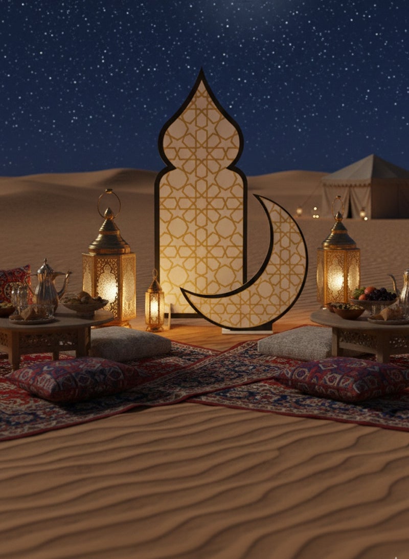 قطوب هلال رمضان ديكور خلفيات رمضان ديكورات المنزل  زينة رمضان للترحيب بفن الديكور الرمضاني وديكور حامل ورق الحائط - ديكورات رمضان والعيد - موقف الديكور استاند استقبال - Image 5